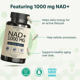 VINATURA NAD+ Supplement 1000mg 60 Capsules showing capsule size