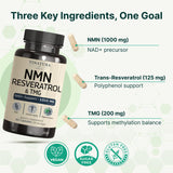 VINATURA NMN Resveratrol Supplement 1000mg side view