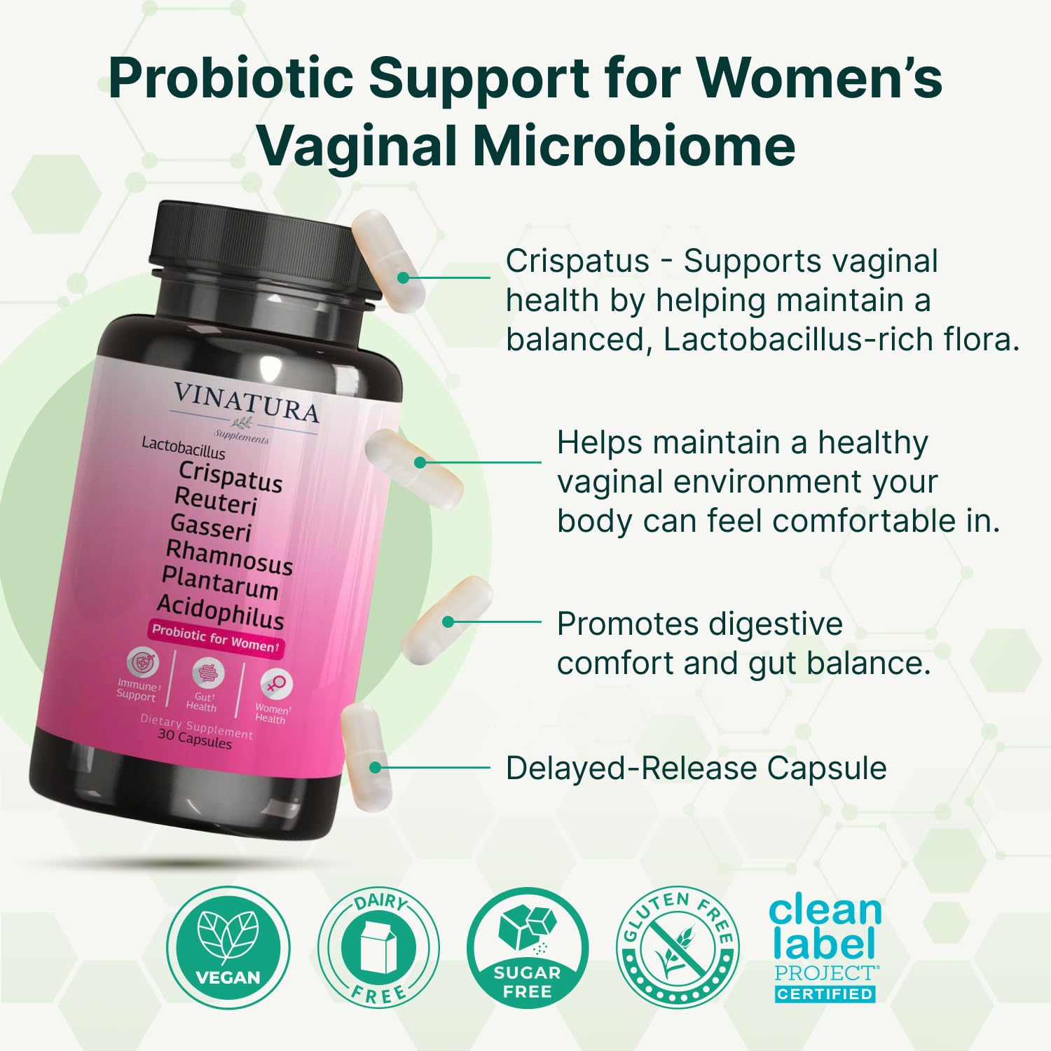 VINATURA Probiotic Capsules for Women packaging
