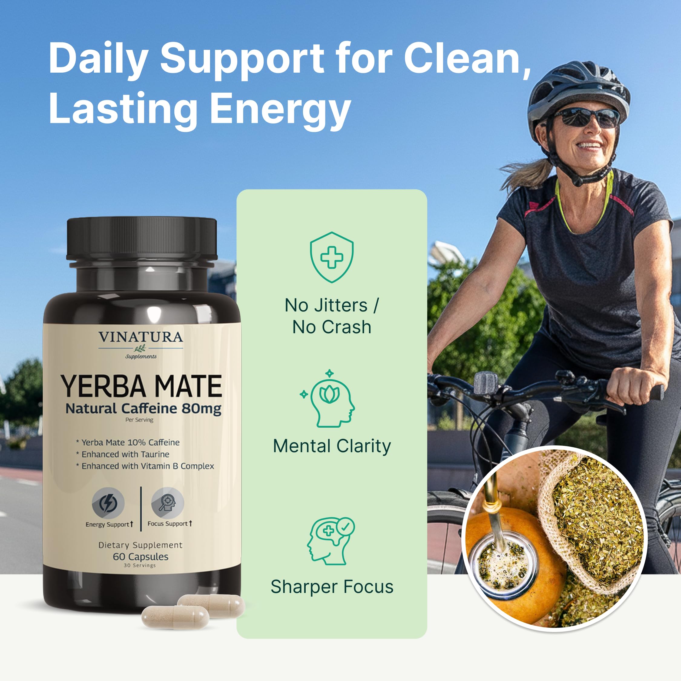 VINATURA Yerba Mate B-Complex capsules with packaging