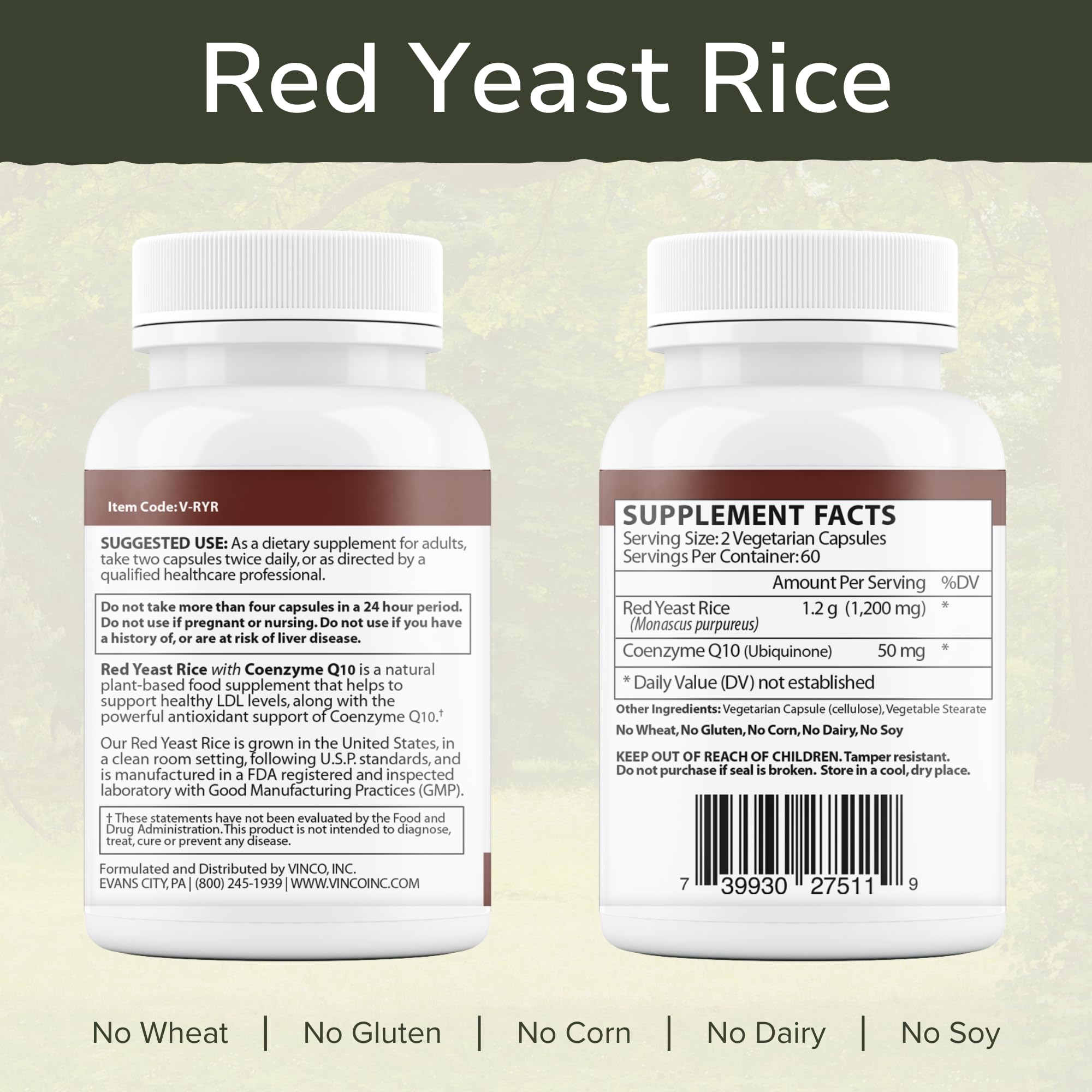 Vinco Blended Vitamin & Mineral Supplement side view showing capsule