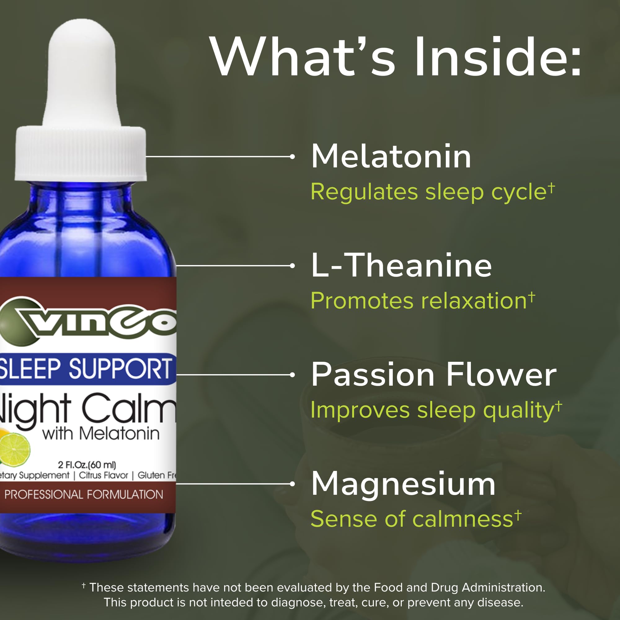 Vinco Night Calm® Supplement ingredients list