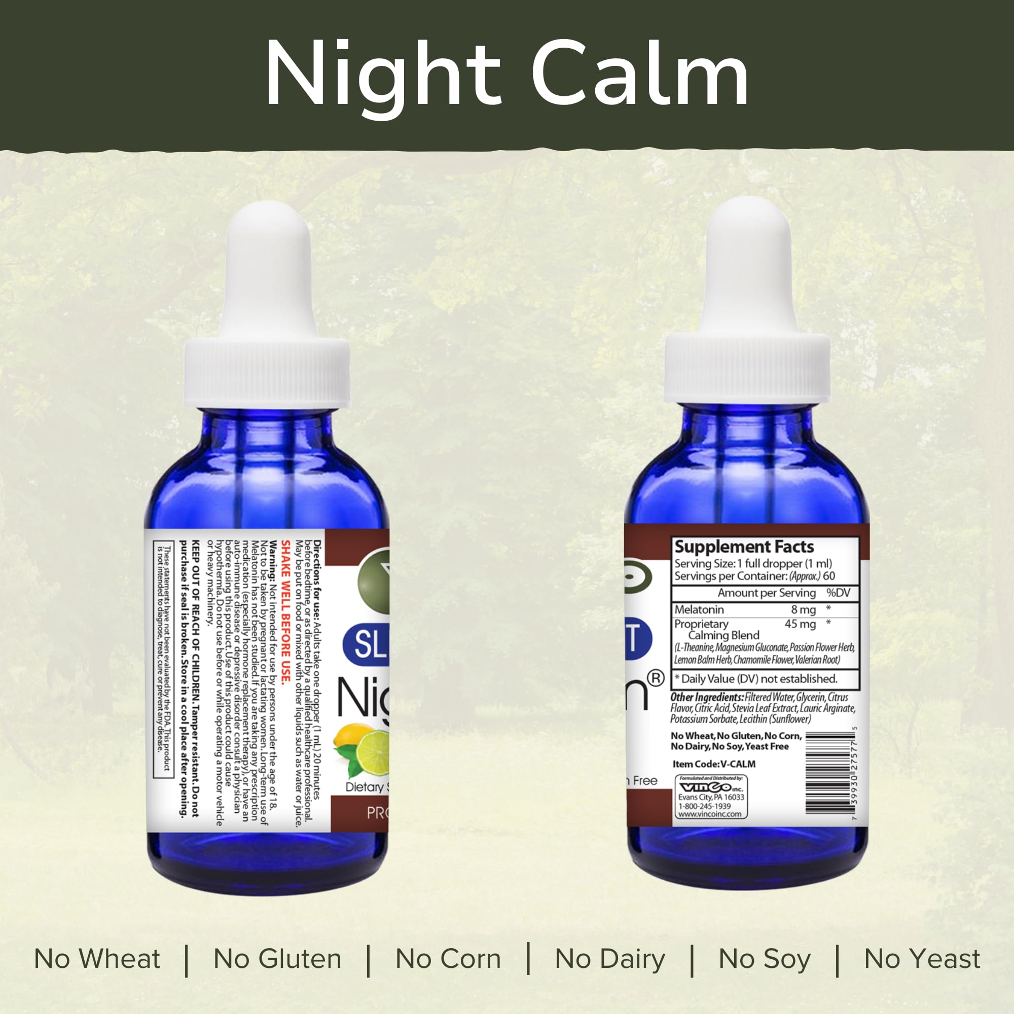 Vinco Night Calm® Supplement liquid with graduated pipette