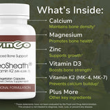 Vinco OsteoSheath blended vitamin and mineral supplement capsules with measuring spoon