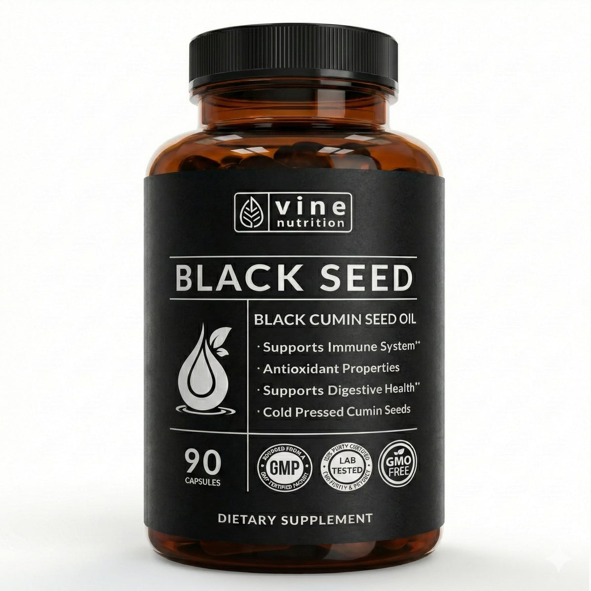 Vine Nutrition Black Seed Oil 1000MG 90 softgels front view