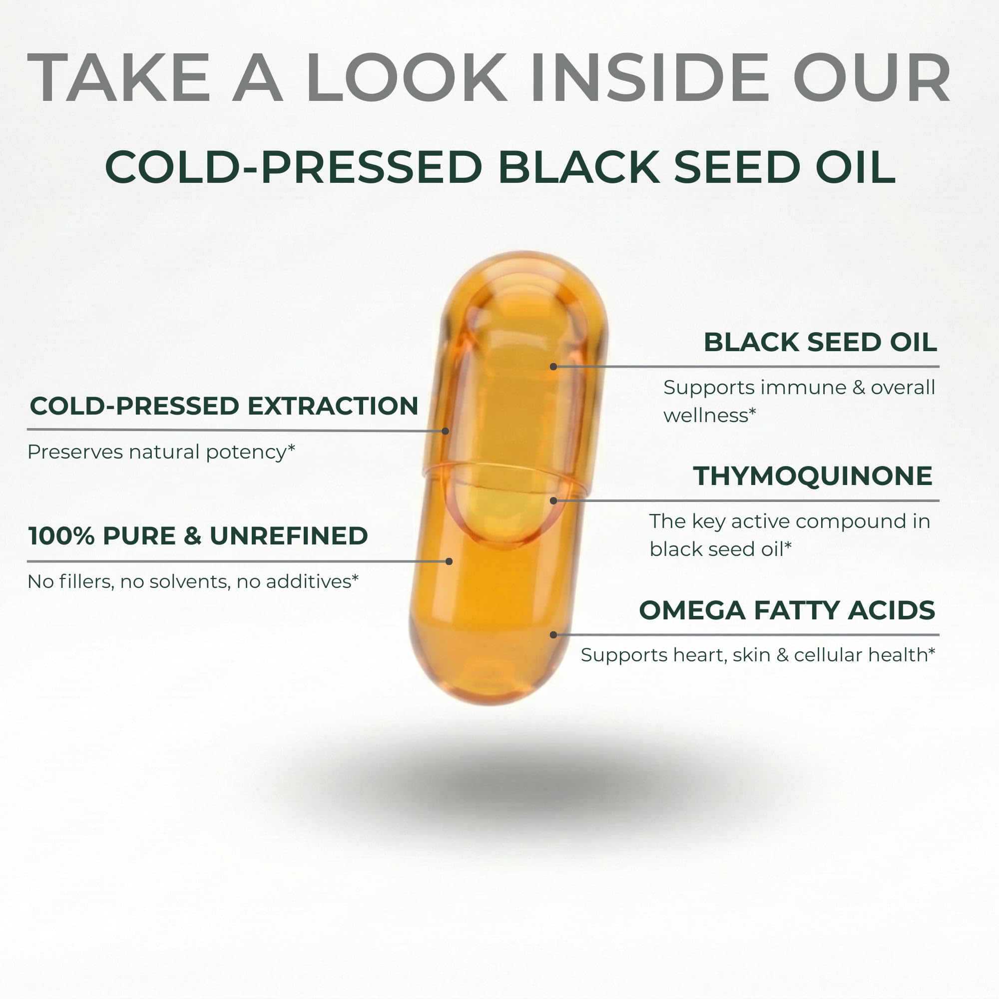 Vine Nutrition Black Seed Oil 1000MG softgels in a bottle