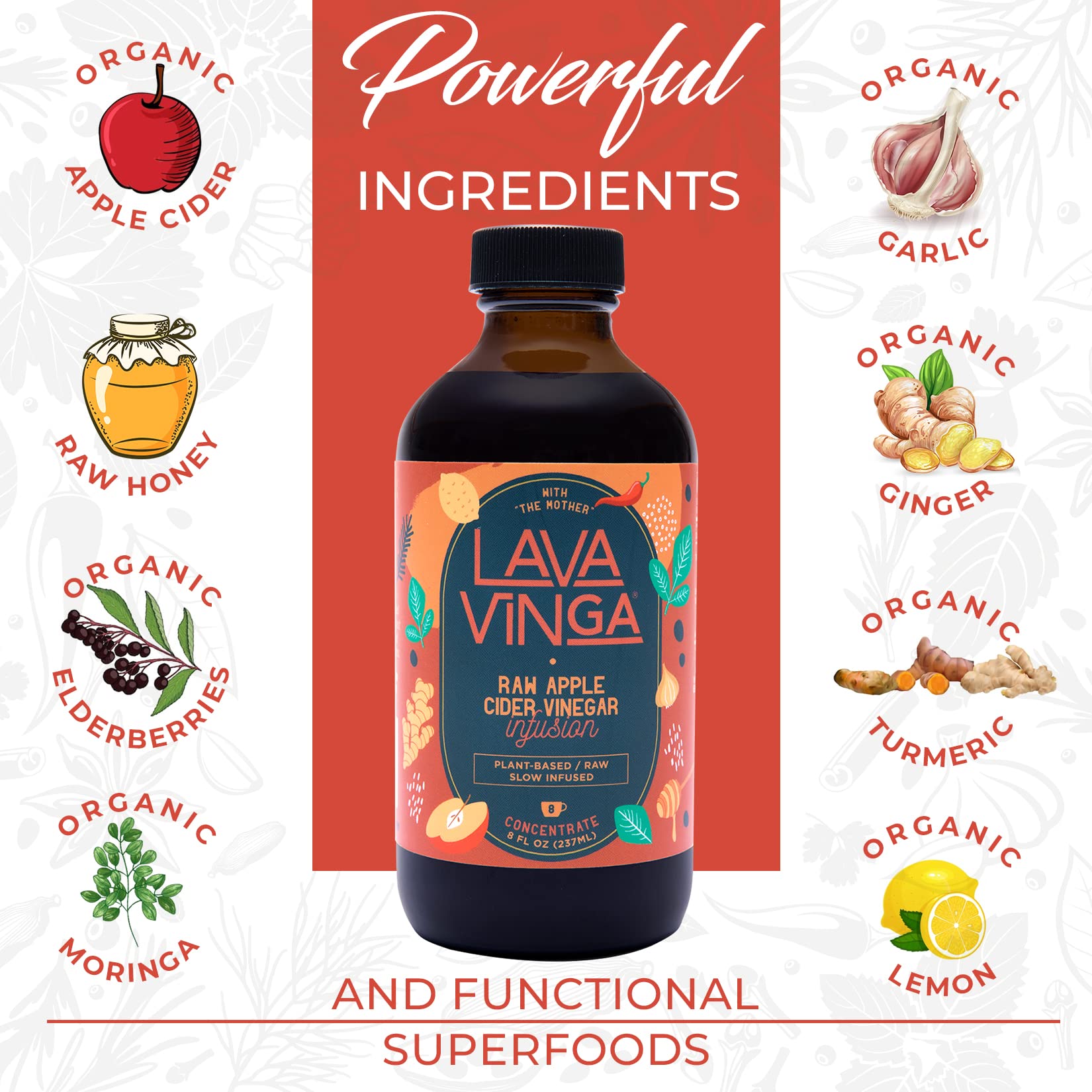 VINGA Blended Vitamin & Mineral Supplement on a wooden table