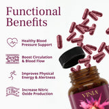 VINIA Resveratrol Supplement side view showing ingredients