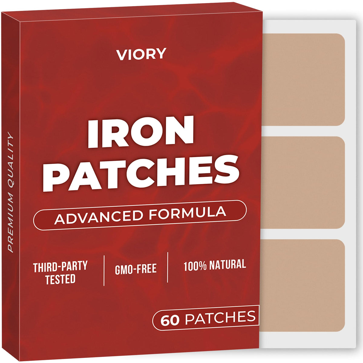 VIORY Iron Supplement Patches front view with packaging