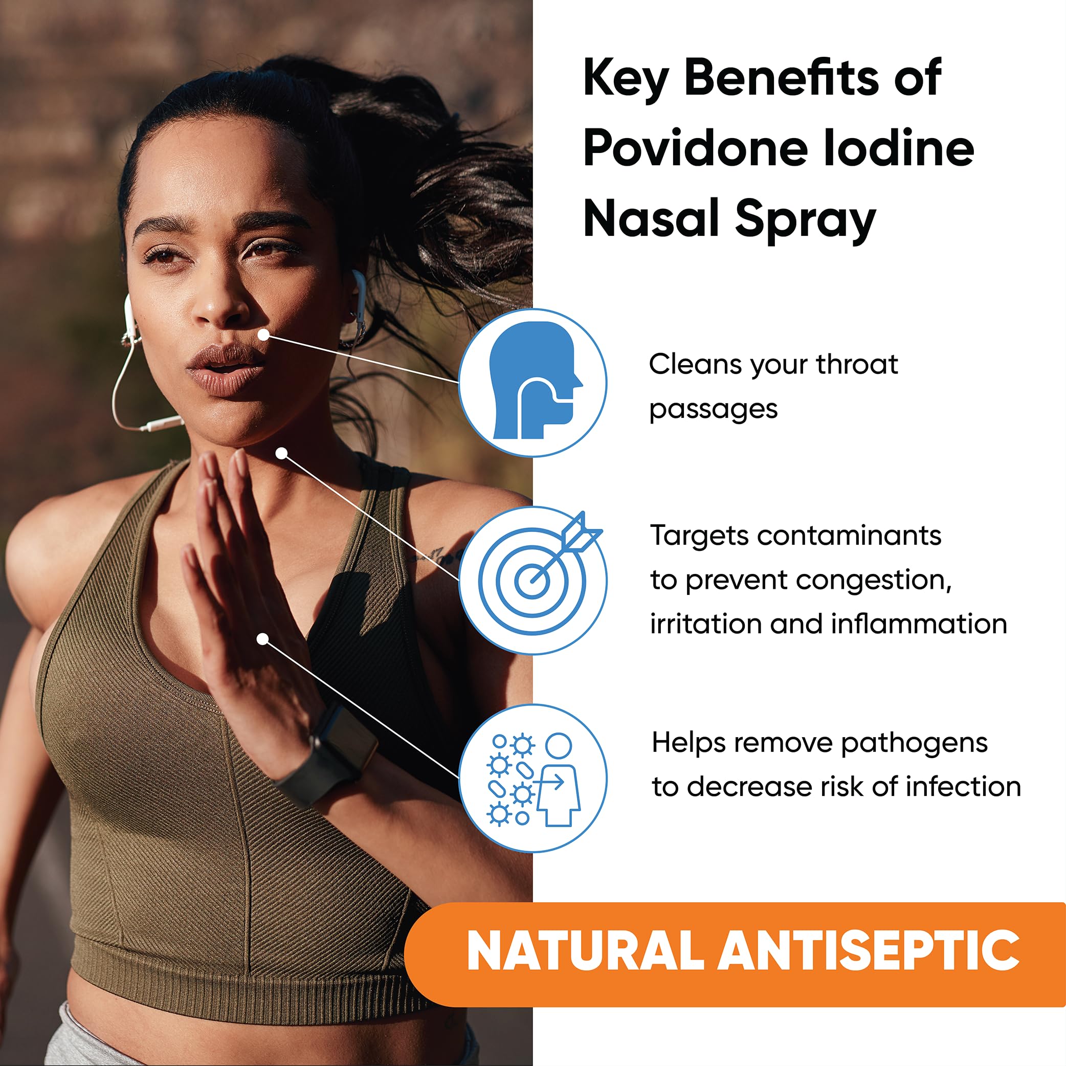 VIRALDINE Povidone Iodine Throat Spray 60mL side view