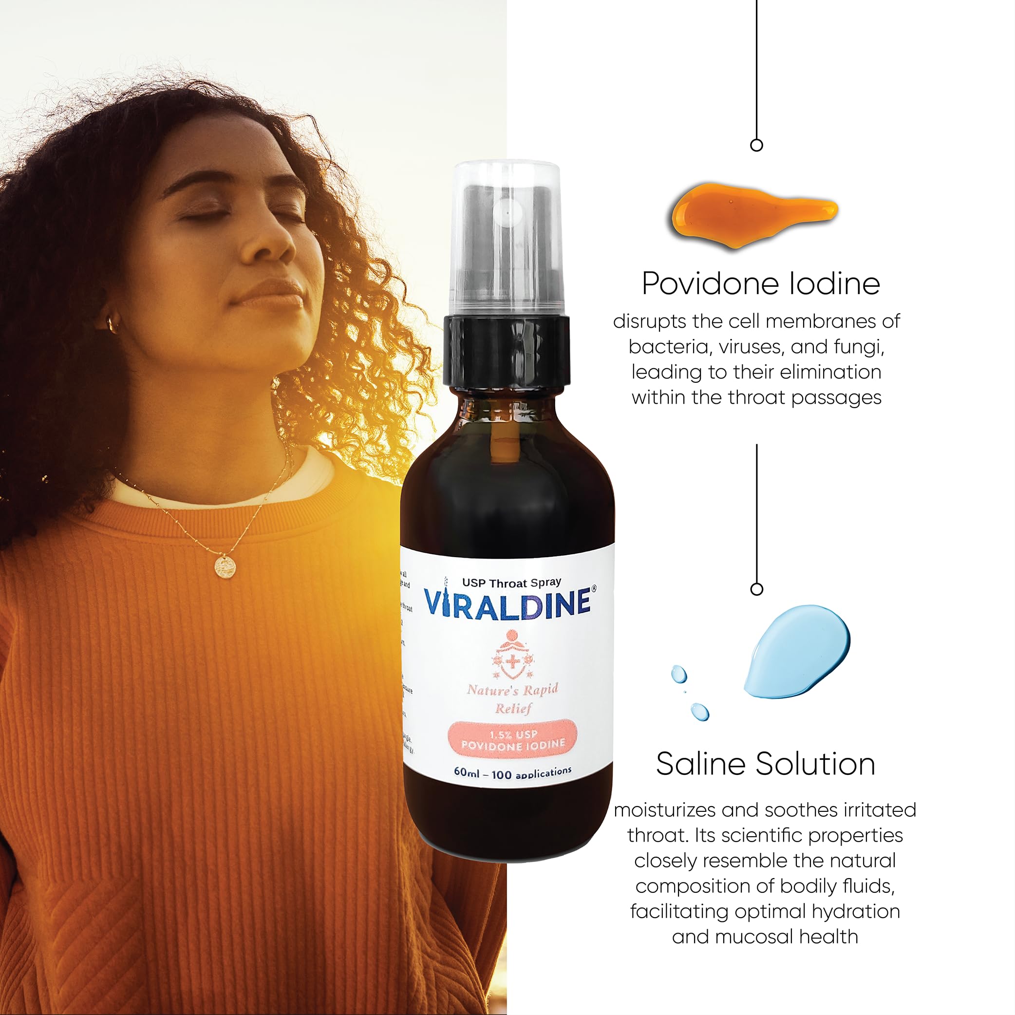 VIRALDINE Povidone Iodine Throat Spray packaging