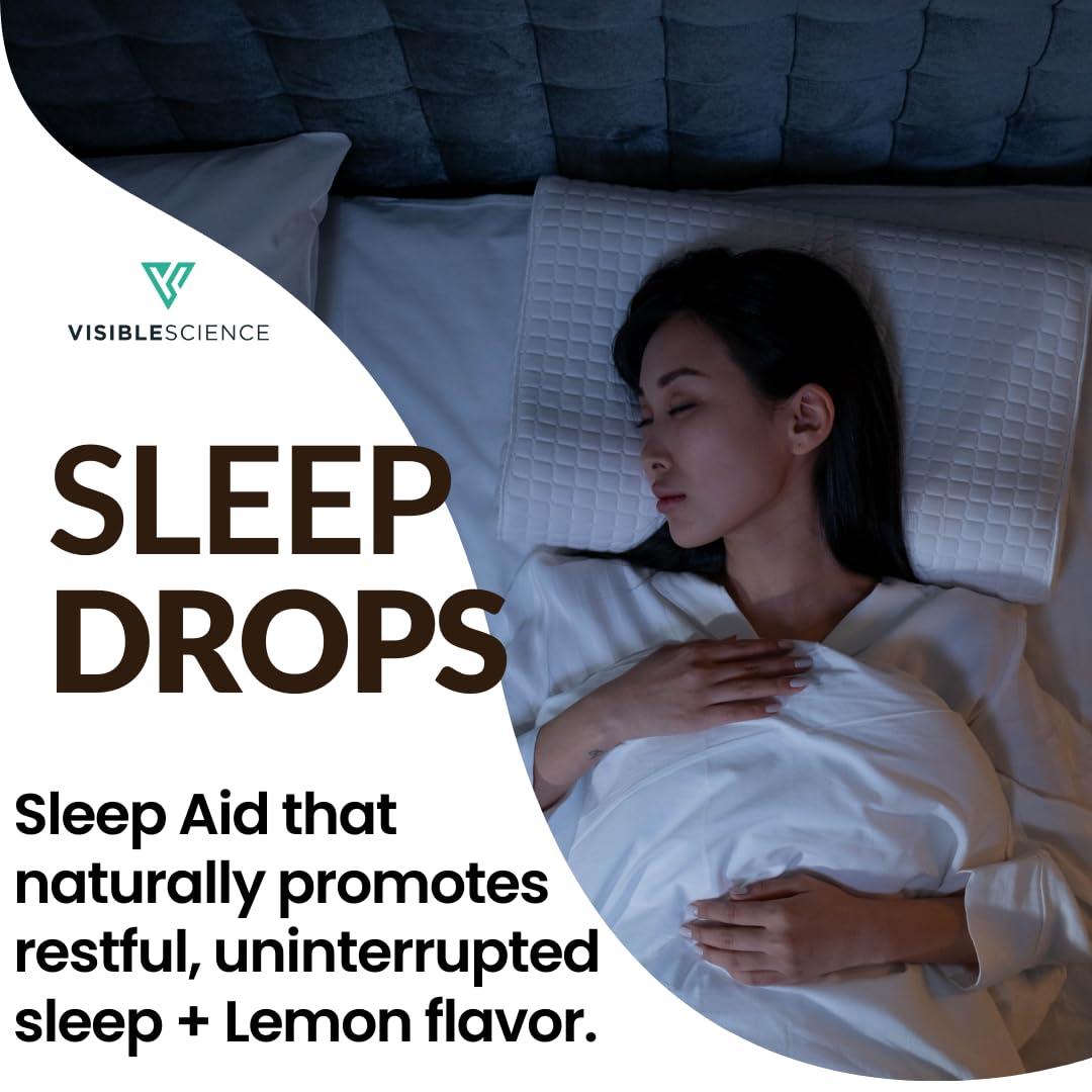 Visible Science Sleep Drops Lemon Flavour bottle with dropper