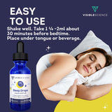 Visible Science Sleep Drops Lemon Flavour liquid in a spoon