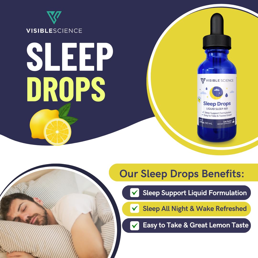 Visible Science Sleep Drops Lemon Flavour side view with label
