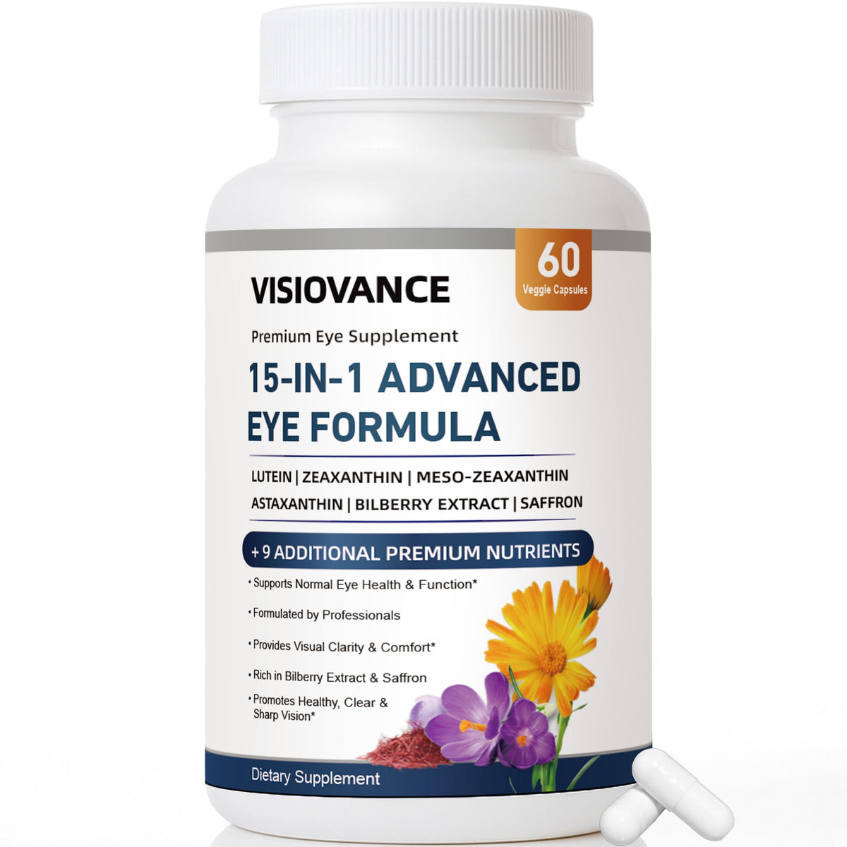 VISIOVANCE 15-in-1 Advanced Eye Formula front view of packaging