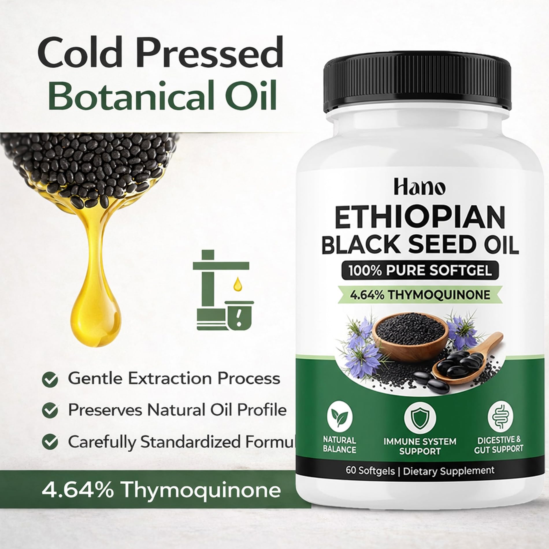 VISIOVANCE Black Seed Oil Softgels packaging details
