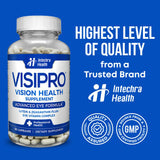 VISIPRO Lutein Eye Health Supplement with a healthy lifestyle background