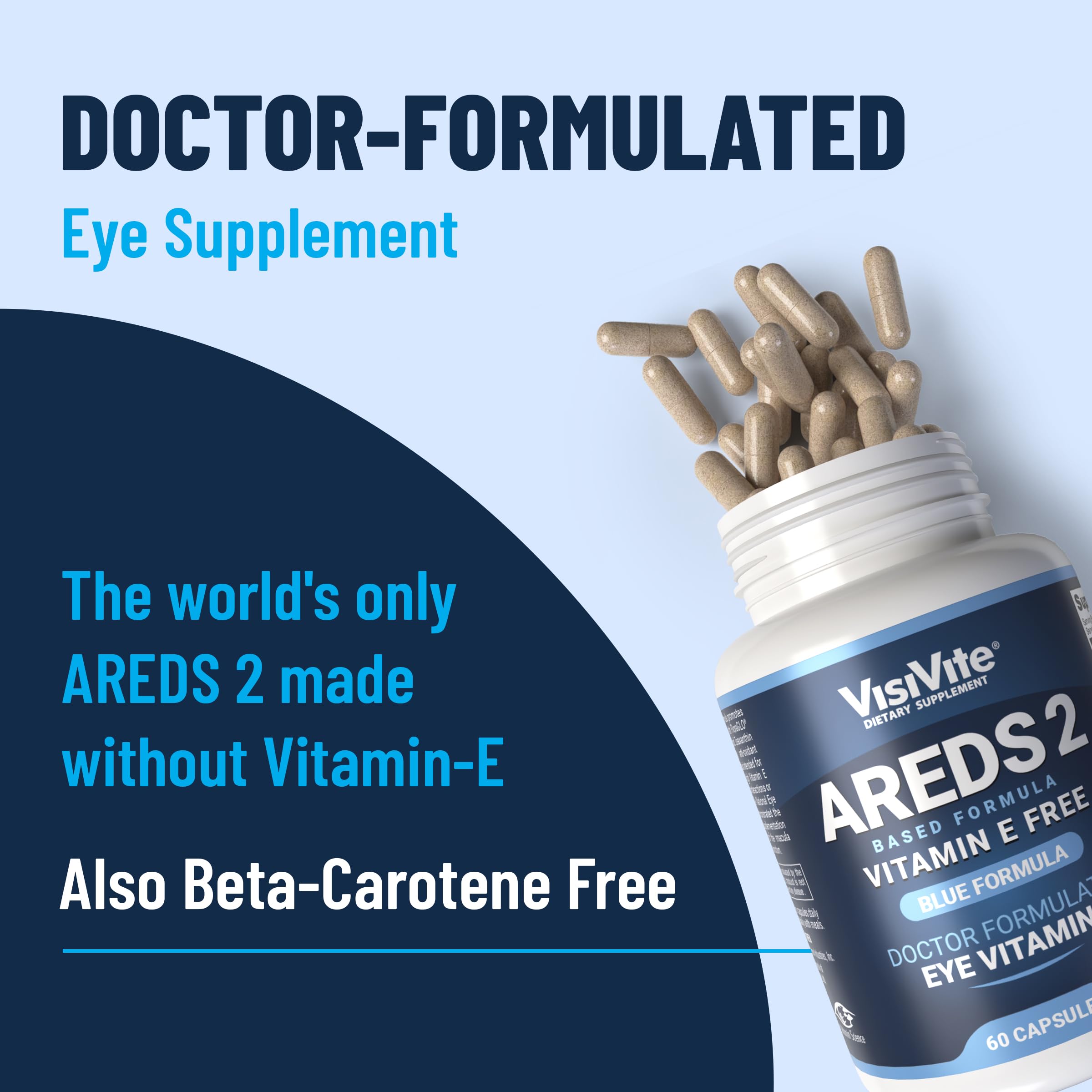 VisiVite AREDS 2 Eye Vitamins capsules in a bowl