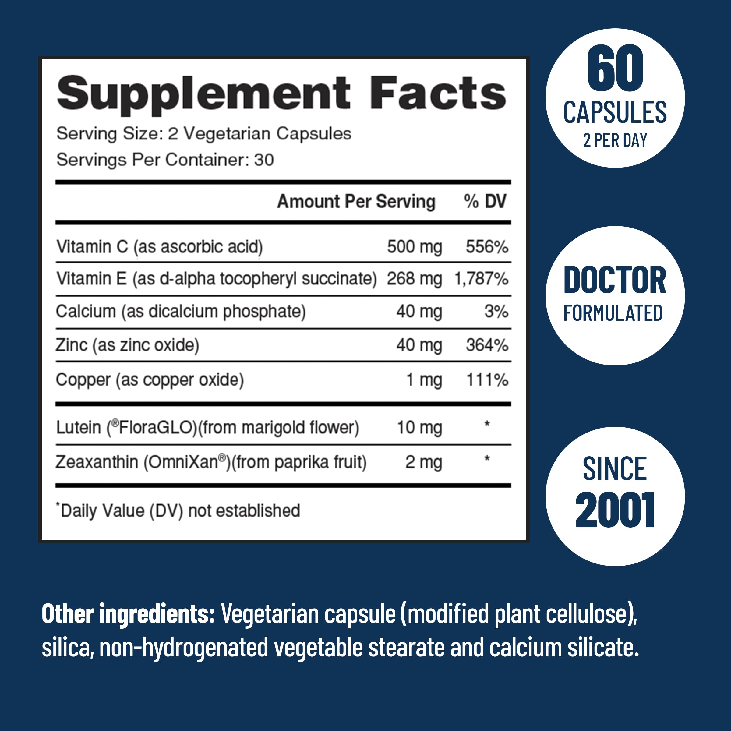 VisiVite Lutein Eye Supplement vegetarian capsules close-up