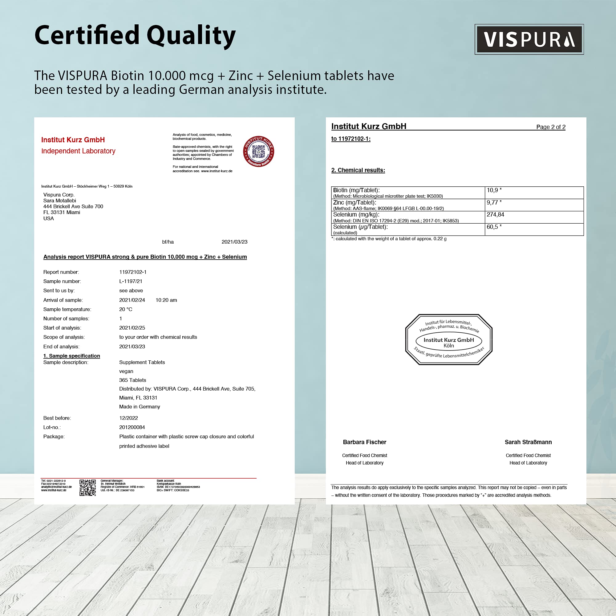 VISPURA Selenium Supplement 109g on a wooden table