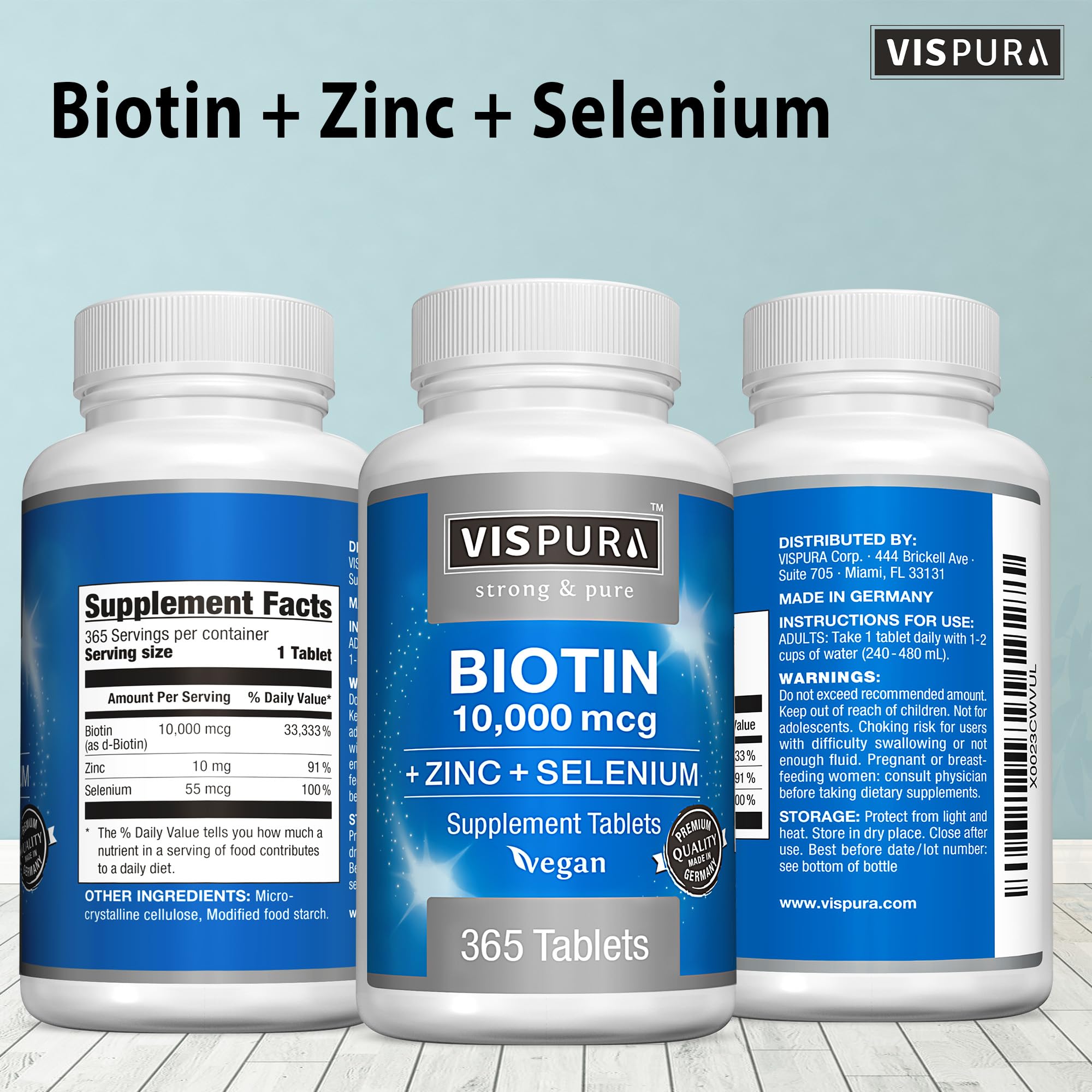 VISPURA Selenium Supplement 109g with other supplements