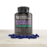 Visual Advantage Macular Support Daily Multivitamin bottle with measuring spoon