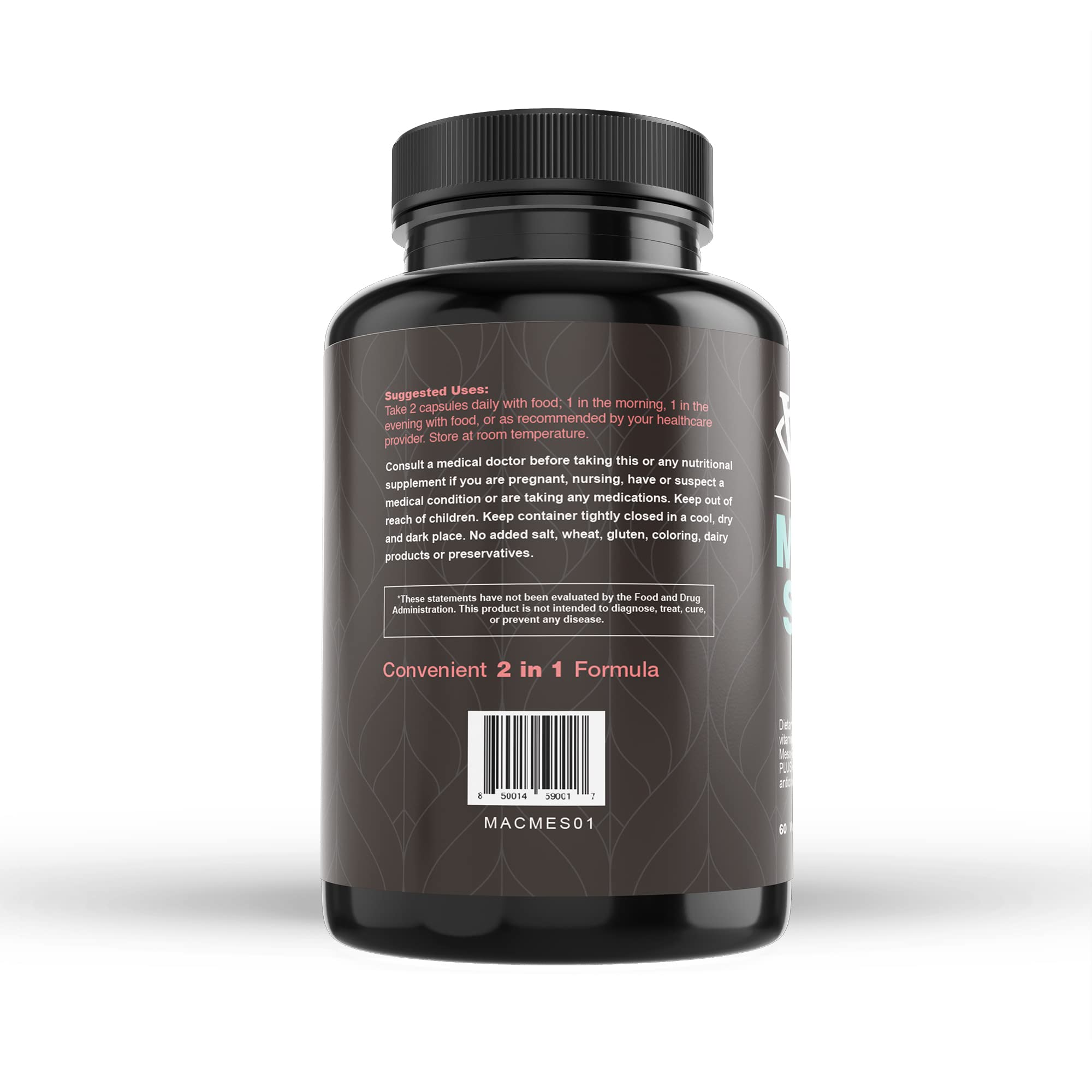Visual Advantage Macular Support Plus Meso-Z capsule bottle side view