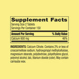 ViT4US Calcium Citrate 600mg nutritional information