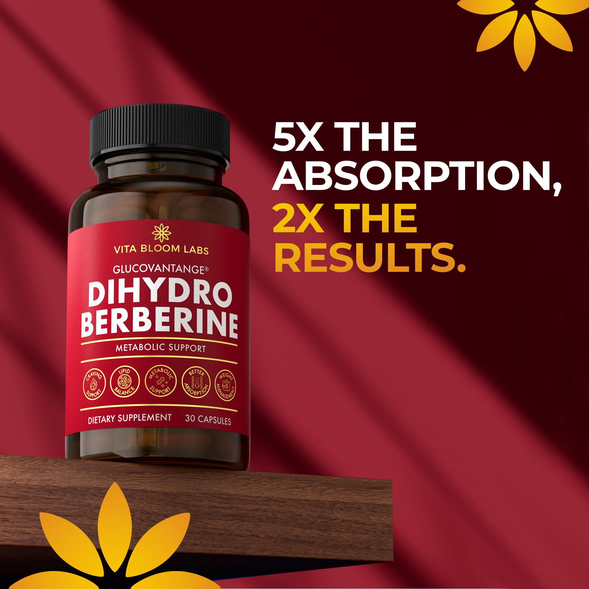 Vita Bloom Labs Dihydroberberine supplement bottle back view