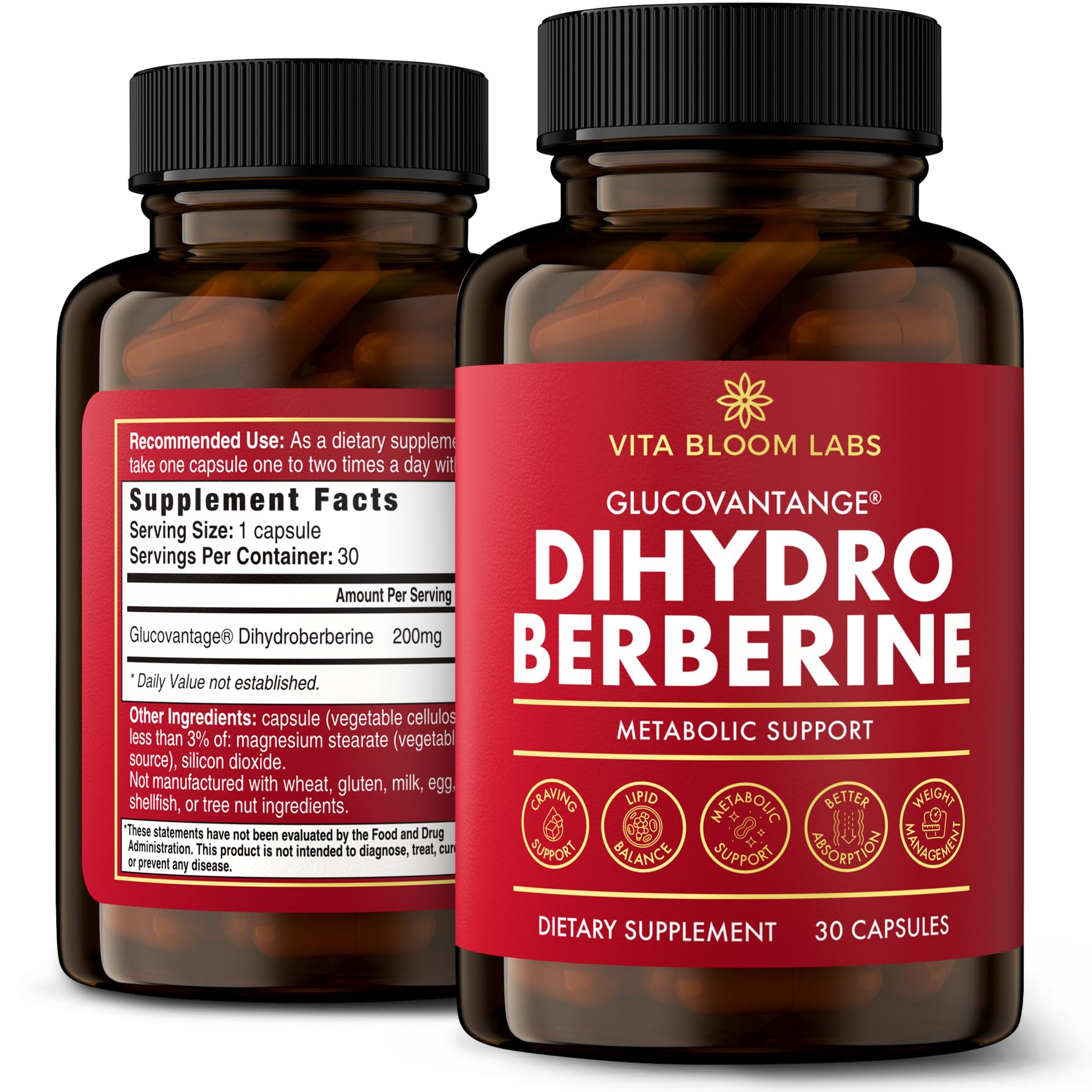 Vita Bloom Labs Dihydroberberine supplement bottle front view