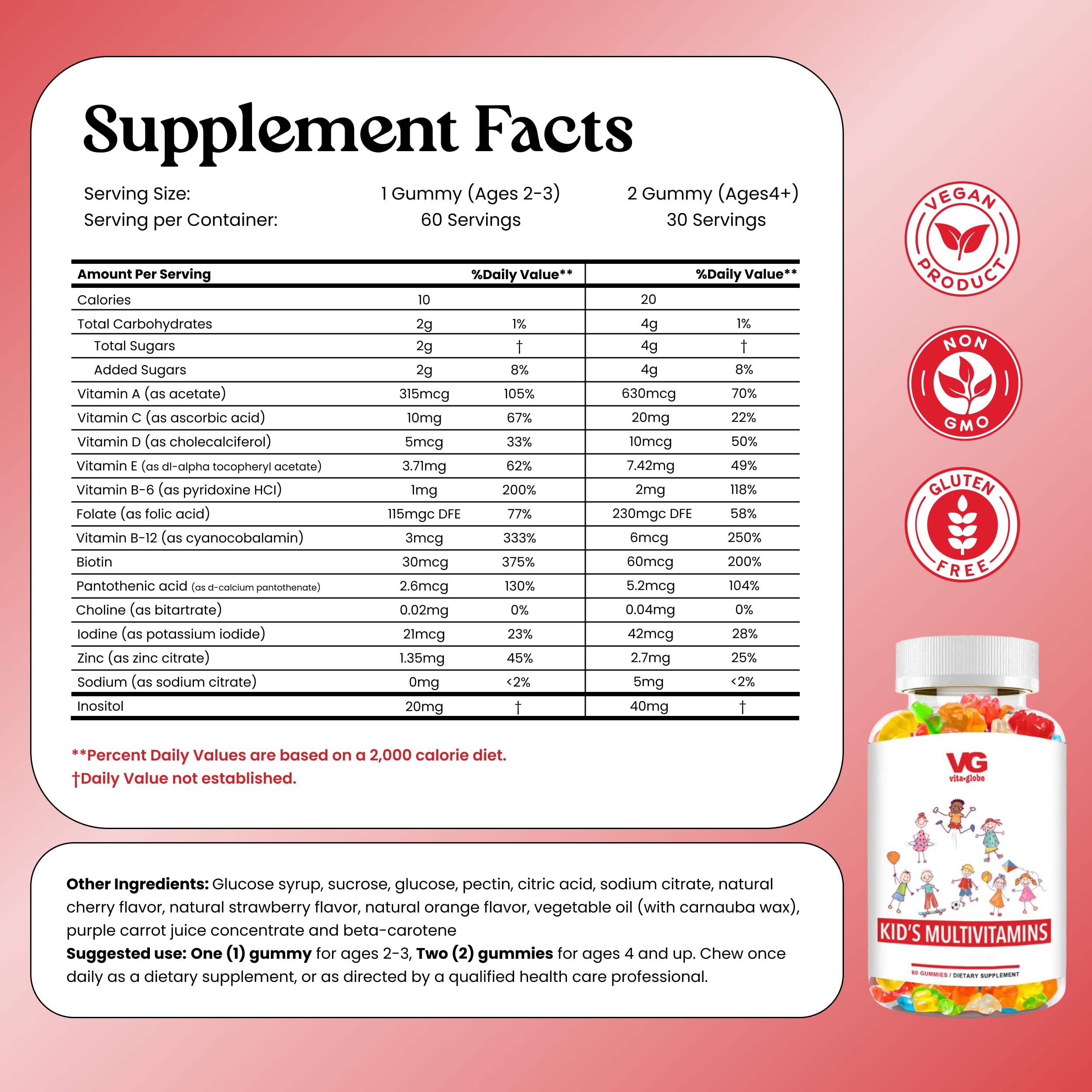 VITA GLOBE Kids Multivitamin Gummies showing gummy texture