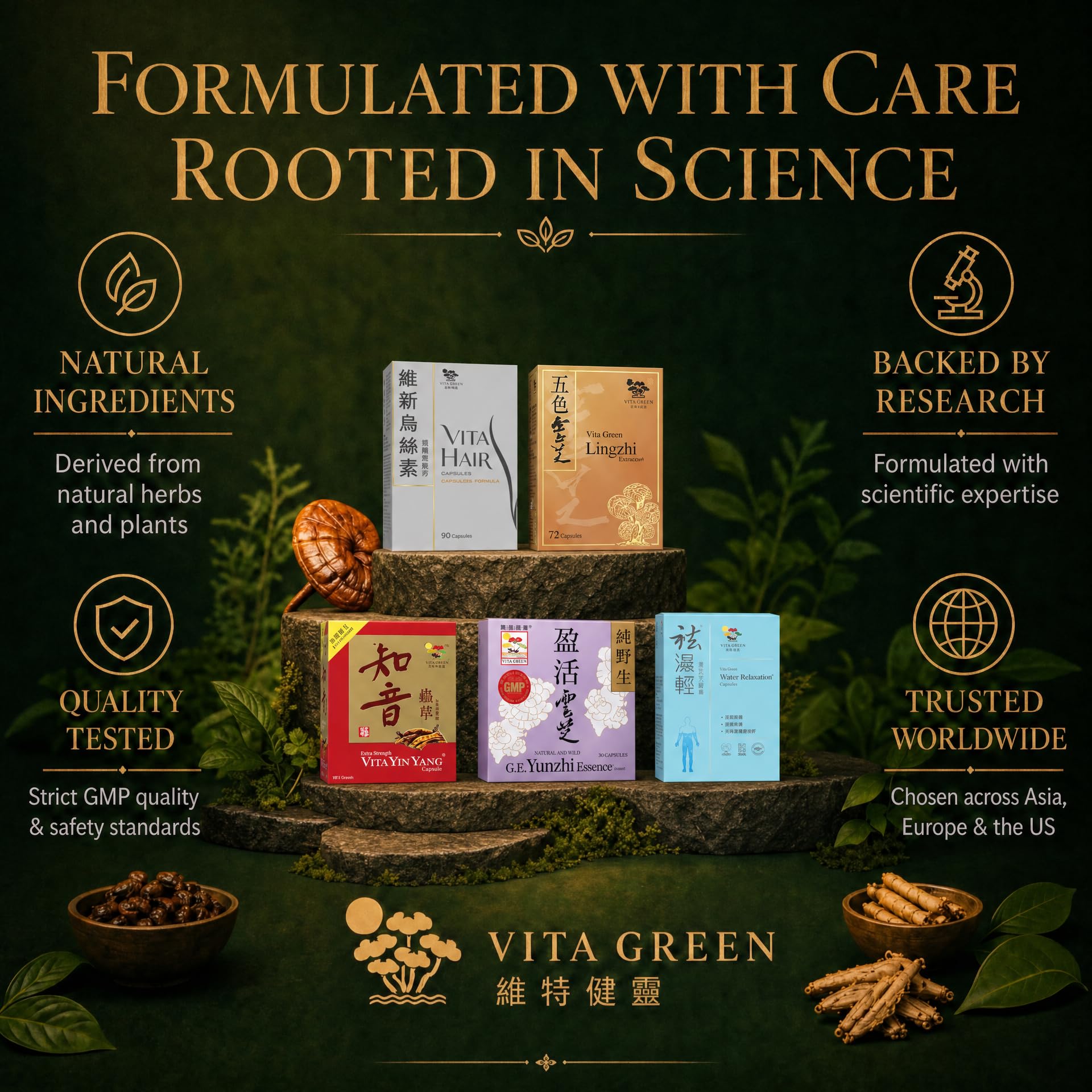 Vita Green Vita Calm Sleep Aid back view with nutritional information