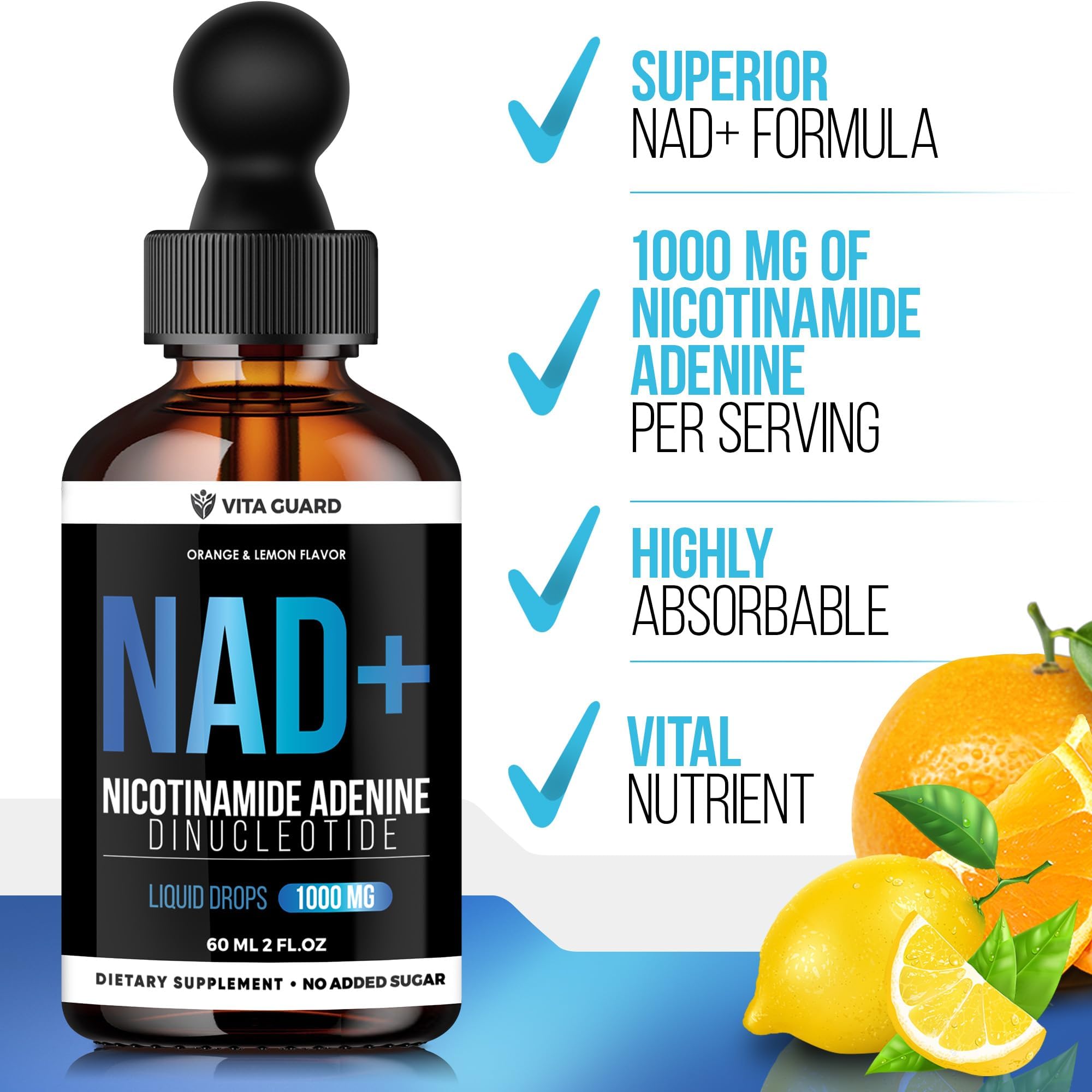 Vita Guard B3 (Niacin) Liquid Supplement 1000mg with ingredients list
