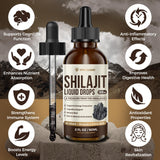 Vita Guard Himalayan Shilajit Liquid Drops with a glass of water