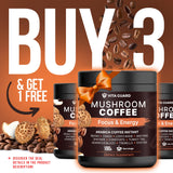 Vita Guard Instant Coffee 10-Mushroom Blend preparation with hot water