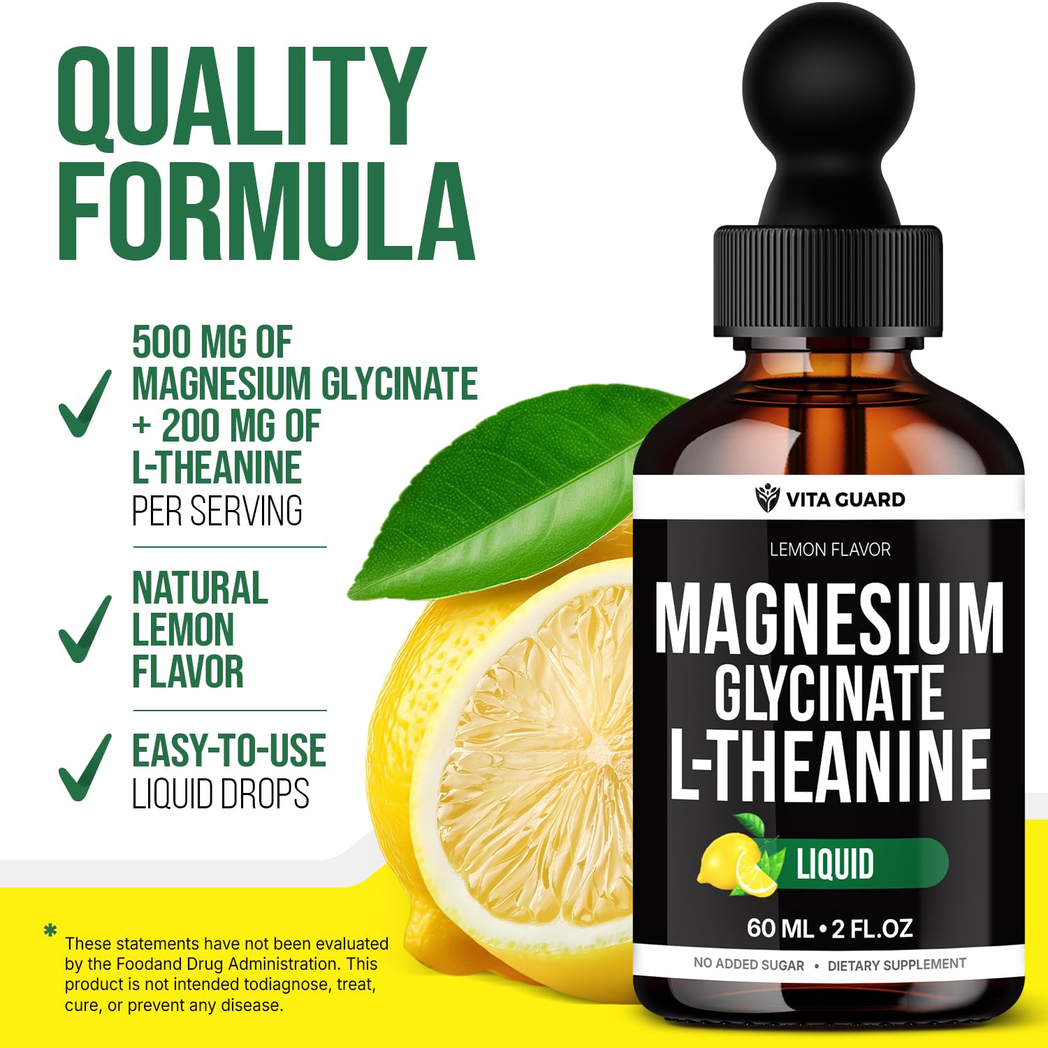 Vita Guard Magnesium Glycinate Liquid Drops 500mg packaging