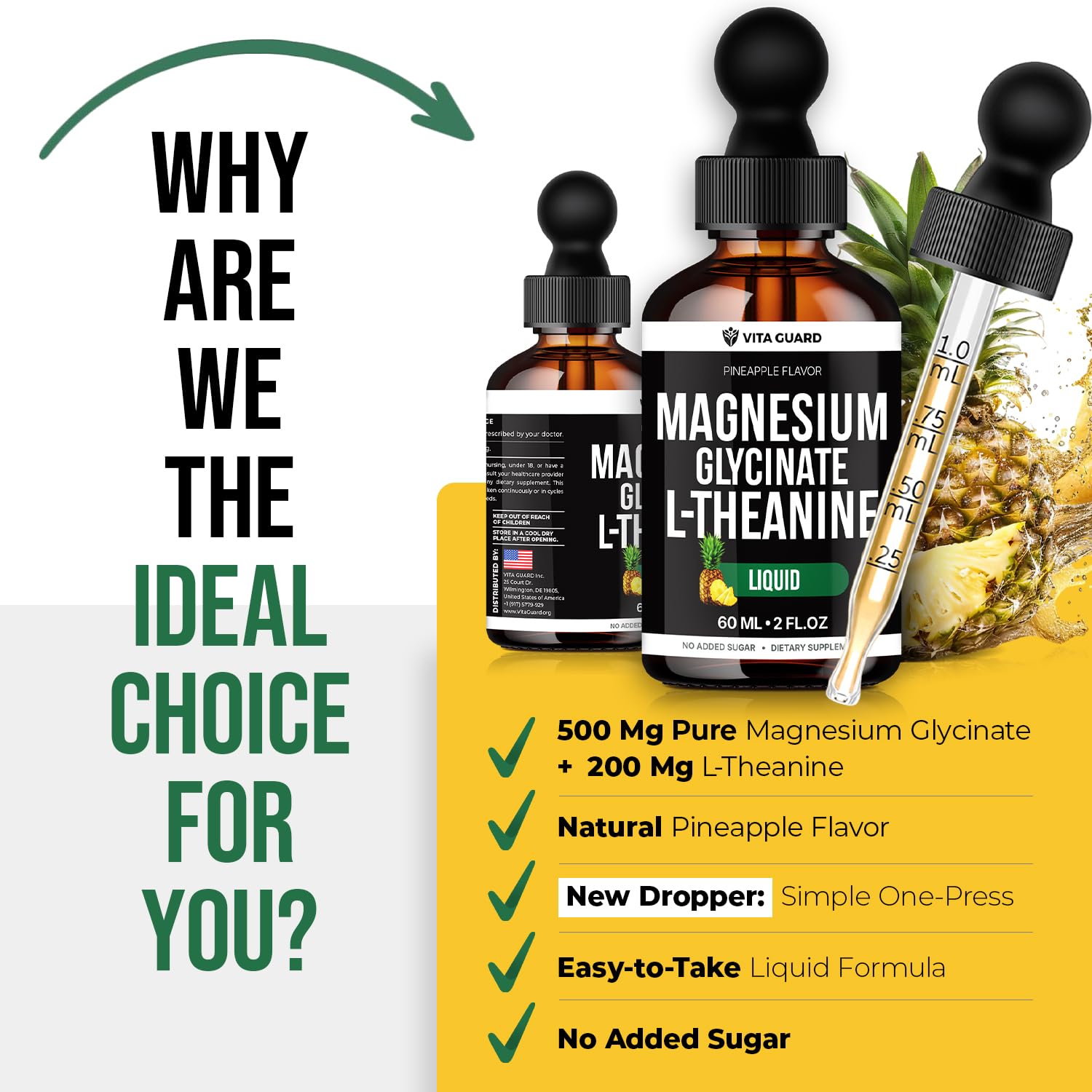 Vita Guard Magnesium Glycinate Liquid Supplement 500mg lifestyle scene