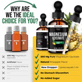 Vita Guard Magnesium Glycinate Liquid Supplement bottle back view