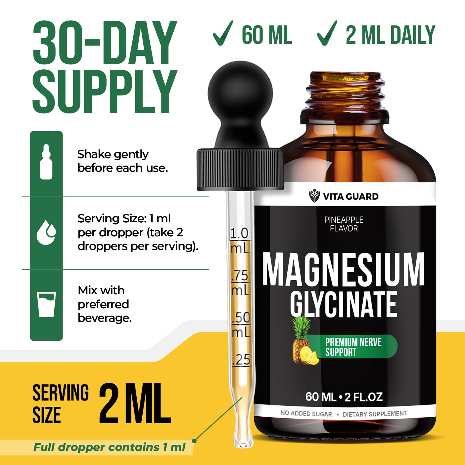 Vita Guard Magnesium Glycinate Liquid Supplement ingredients list