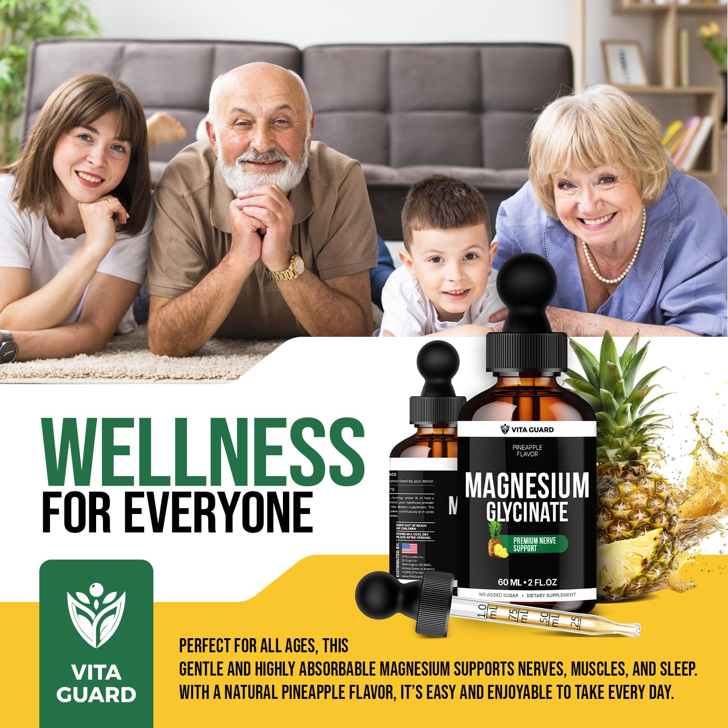 Vita Guard Magnesium Glycinate Liquid Supplement packaging details