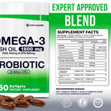 Vita Guard Omega-3 Fish Oil Softgels with lemon flavouring
