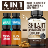 Vita Guard Shilajit Supplement back view with ingredient list