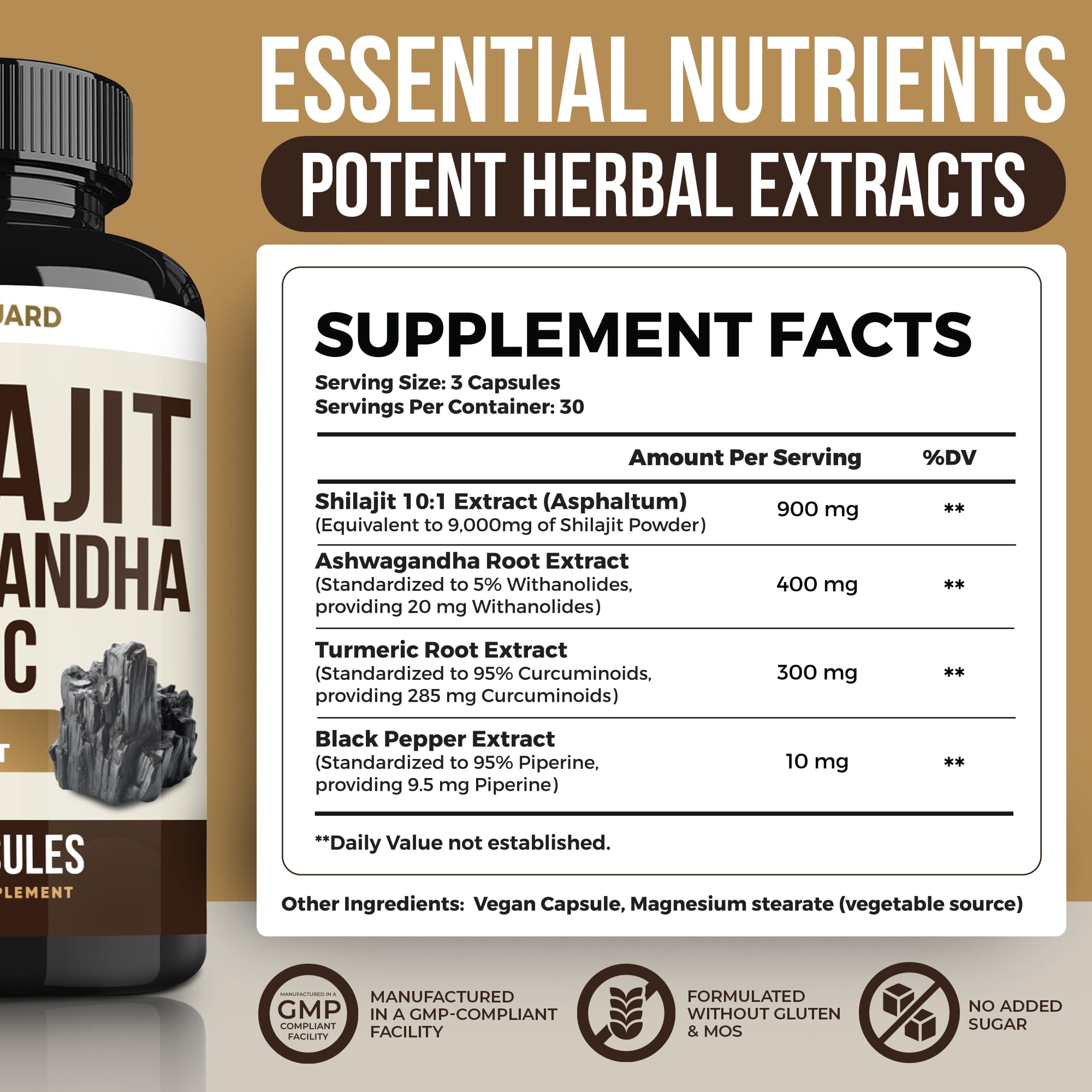 Vita Guard Shilajit Supplement capsule close-up