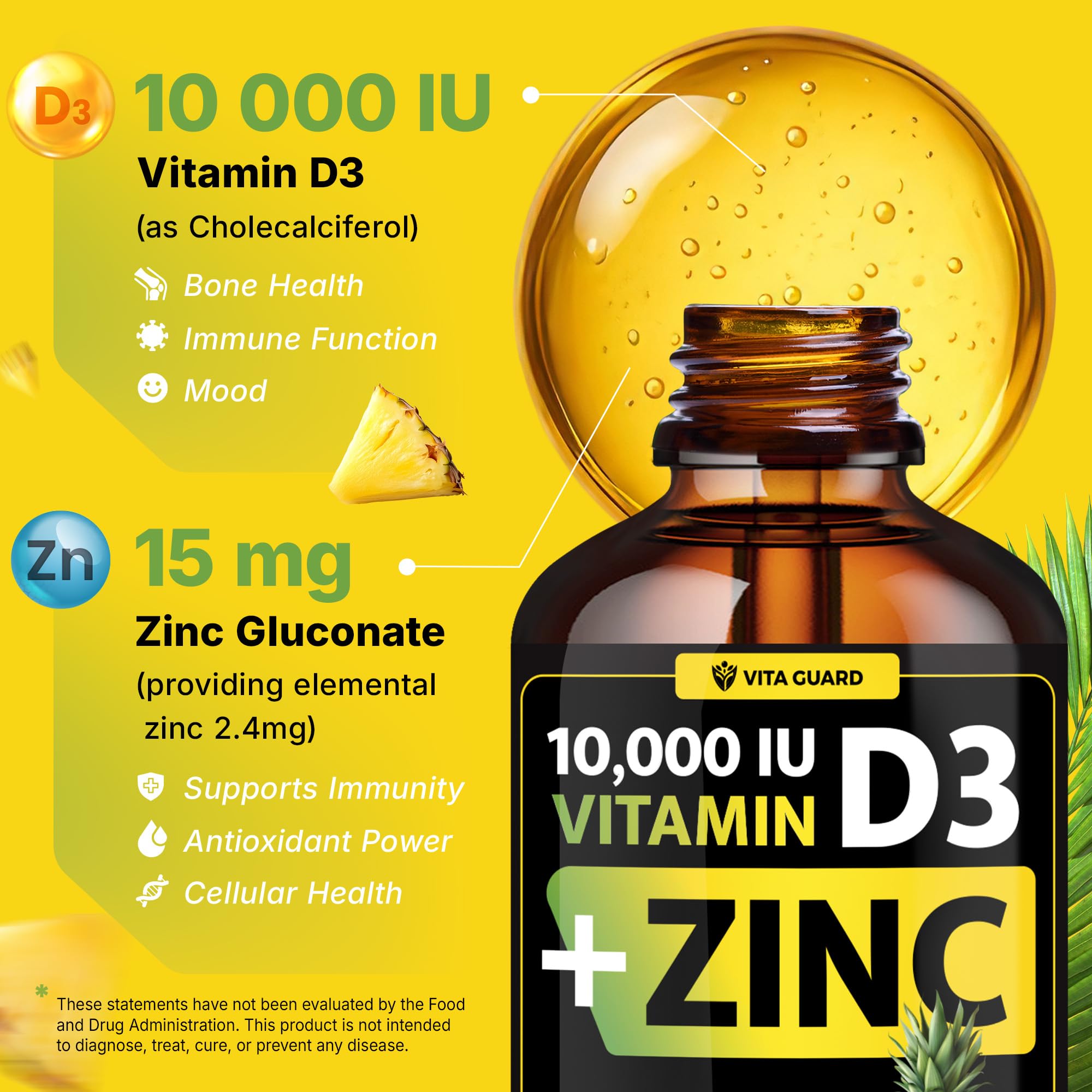 Vita Guard Vitamin D3 Liquid Drops bottle side view