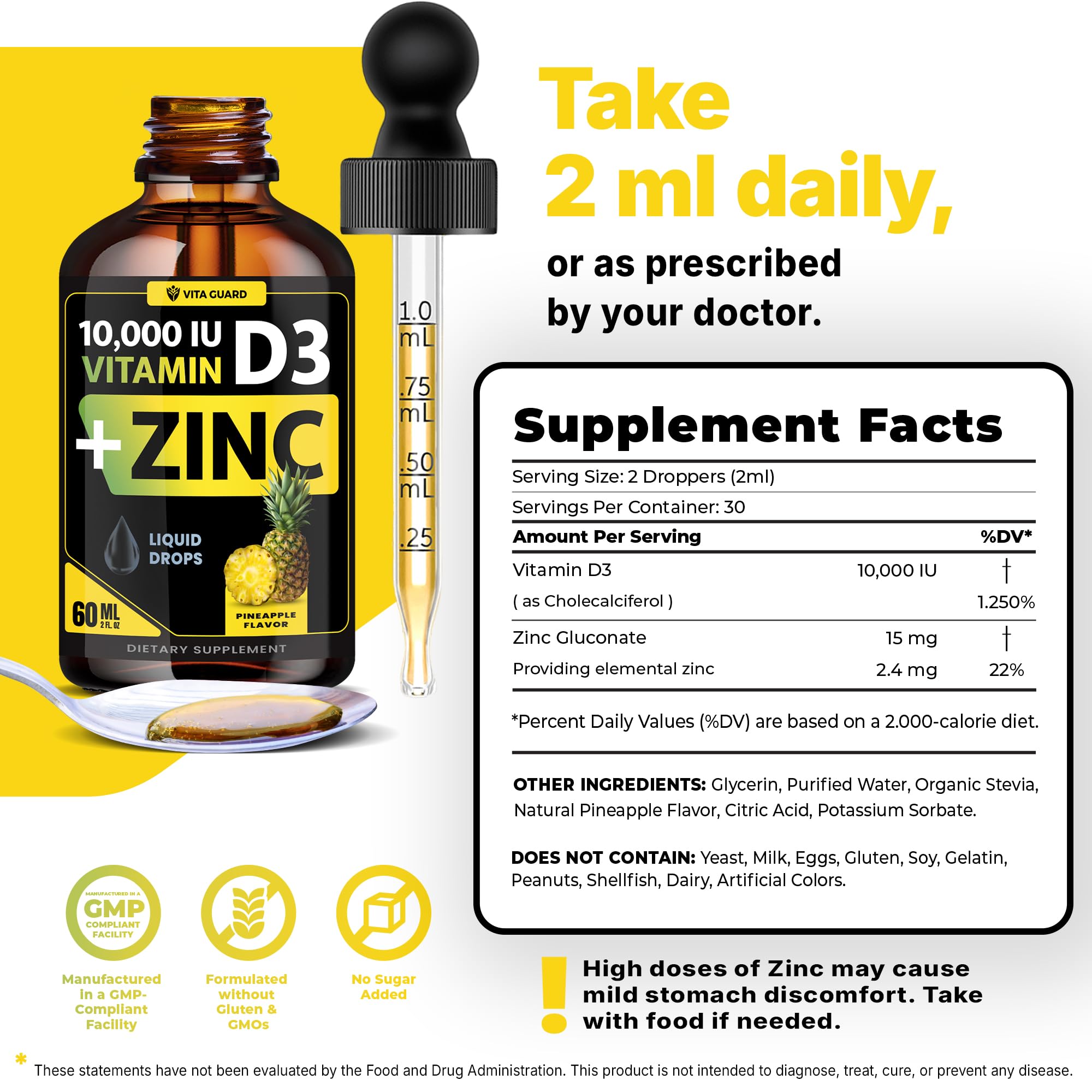 Vita Guard Vitamin D3 Liquid Drops with measurement dropper
