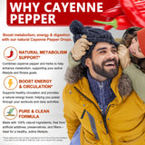 Vita letuo Cayenne Pepper Drops bottle side view