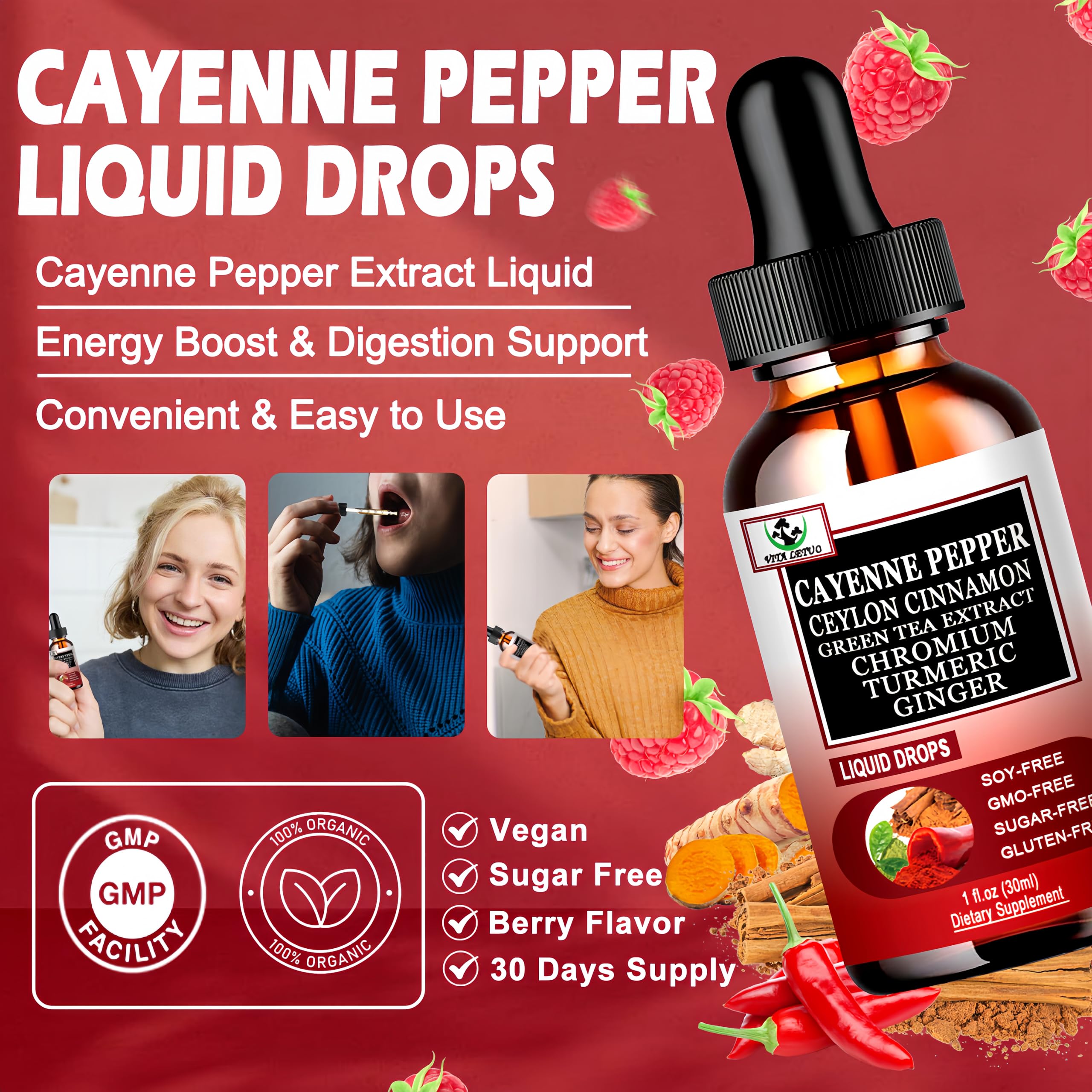 Vita letuo Cayenne Pepper Drops nutritional information