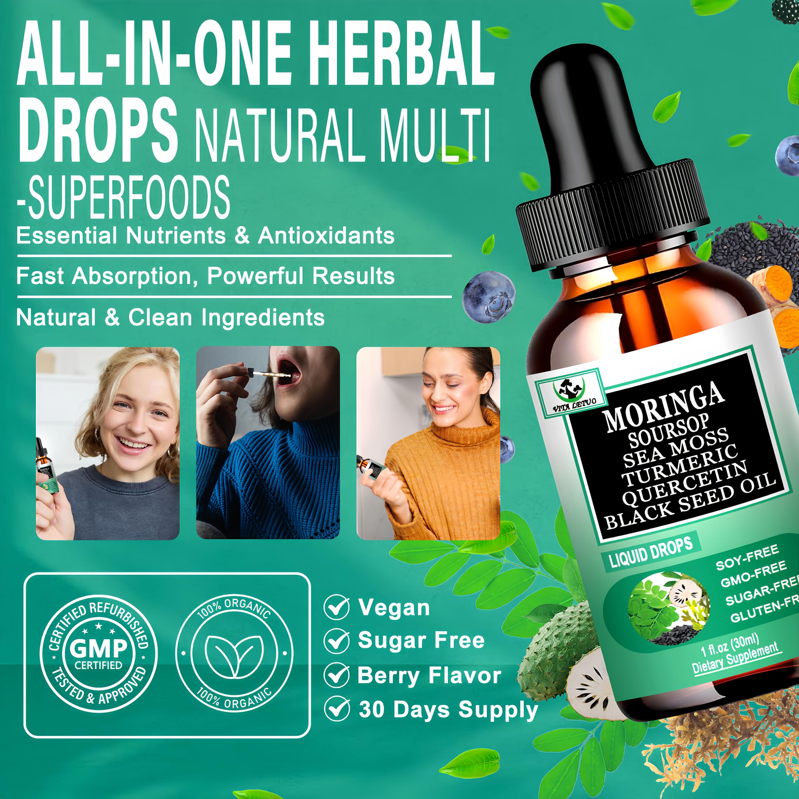 Vita letuo Moringa Drops 50g with dropper