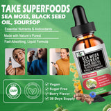 Vita letuo Sea Moss Liquid Drops ingredients close-up