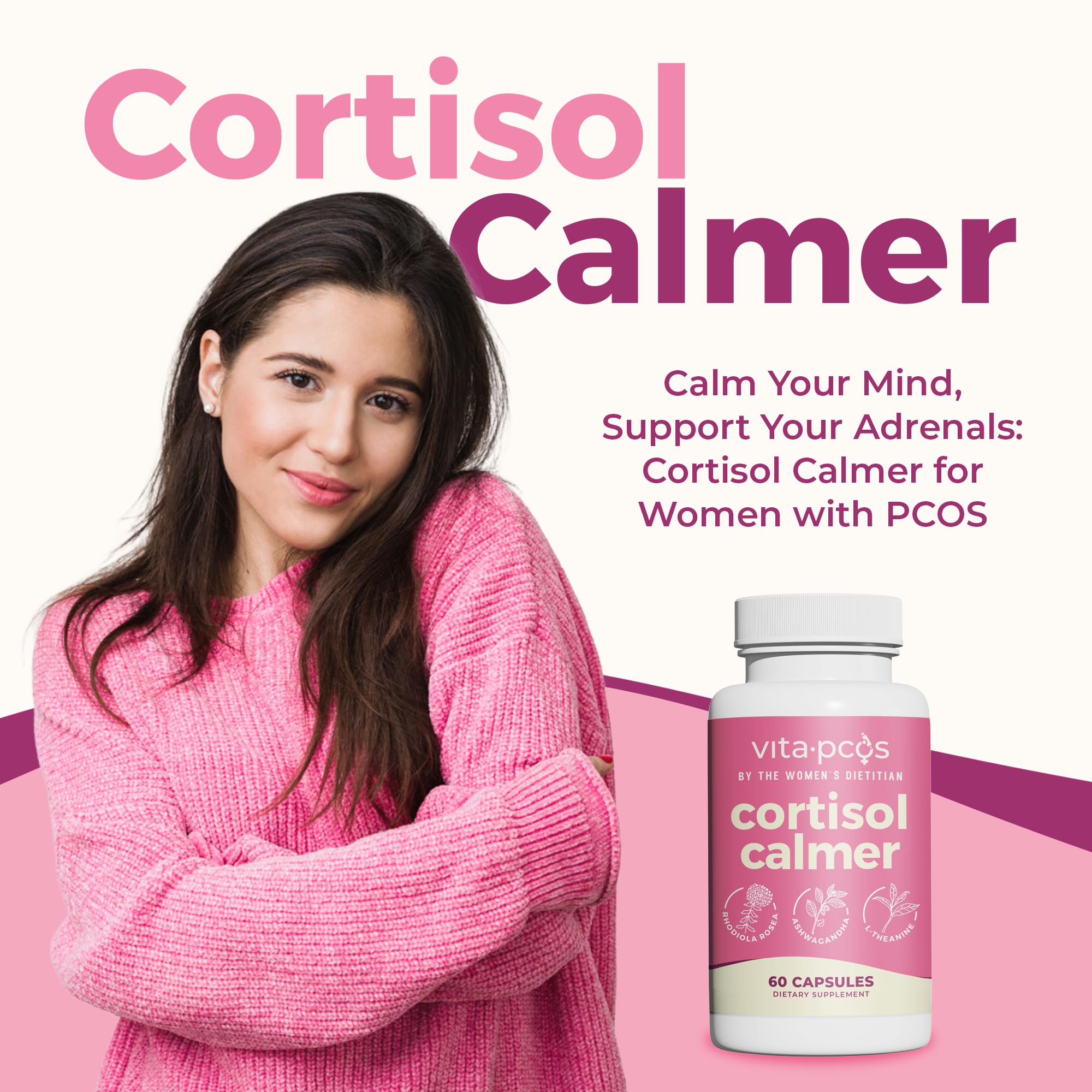 VITA-PCOS Cortisol Balance Supplement 64g back view